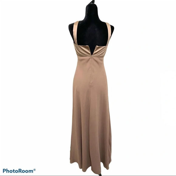 NWT David’s Bridals Tan/ Latte Gown Braids-maid - Picture 2 of 11